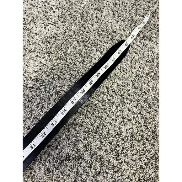 🌟3 for $35🌟 Guess Black Logo “G” Belt Silver Buckle, Rhinestone Adjustable Sz L - Picture 5 of 6